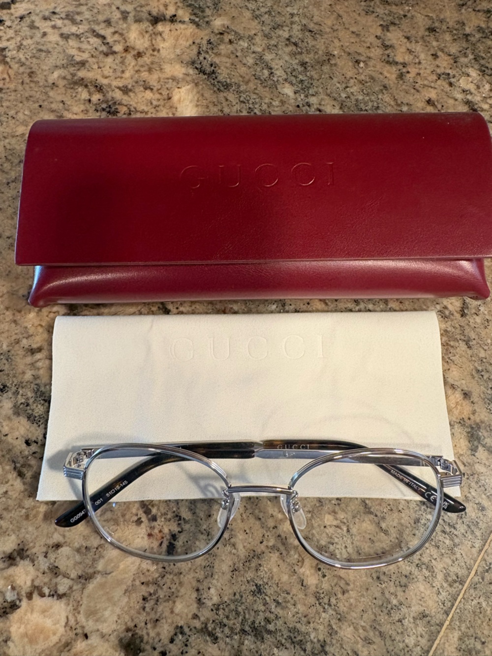 Gucci Silver Round Metal Glasses - Picture 4 of 7